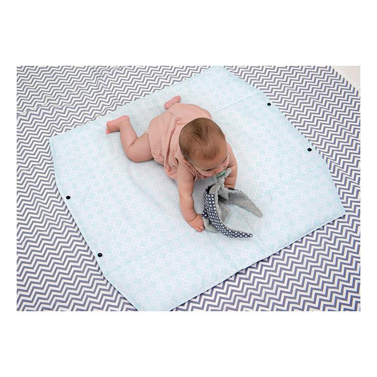 KipKep Play Mat & Changing Mat with Nursery Bag - Grey Rocky Mint